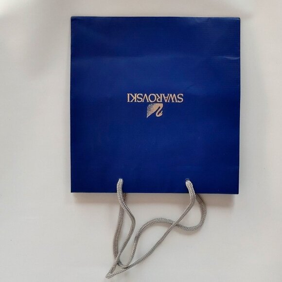 SWAROVSKI Crystal Shopper Tote Blue Bag Silver Rope Handle - Picture 3 of 4